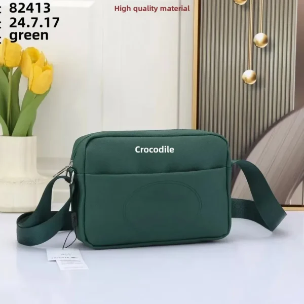 Men's Oxford Cloth Crossbody Bag Single Shoulder Commuter Bag Student Commuter Bag Trendy Crocodile Print Casual Style - Image 3