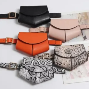 Fashionable Small Waist Bag Versatile Women Small Delicate Snake Skin Decorative Belt Saddle Bag Fashionable Sweater Belt Trendy