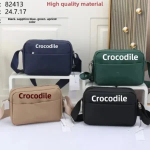 Men's Oxford Cloth Crossbody Bag Single Shoulder Commuter Bag Student Commuter Bag Trendy Crocodile Print Casual Style