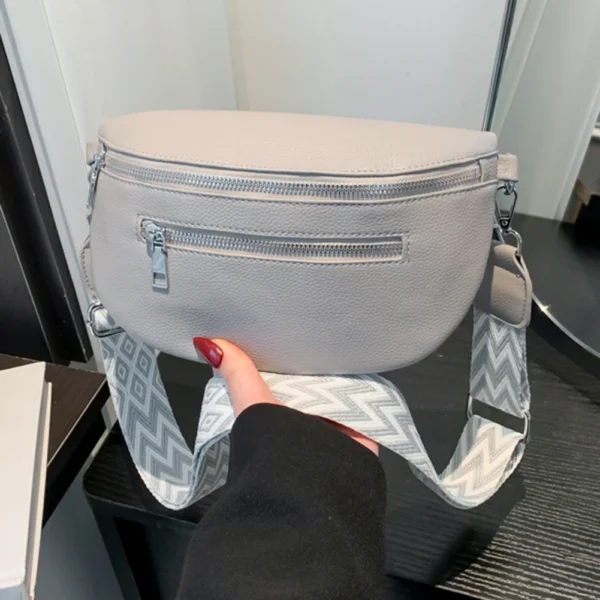 PU Leather Retro Banana Bag Women Chest Bag Waist Fanny Pack Sling Crossbody Shoulder Bag Chest Bum Belt Bag Half Moon Hobo Bag - Image 4