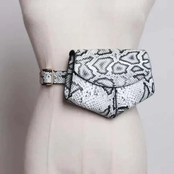 Fashionable Small Waist Bag Versatile Women Small Delicate Snake Skin Decorative Belt Saddle Bag Fashionable Sweater Belt Trendy - Image 3