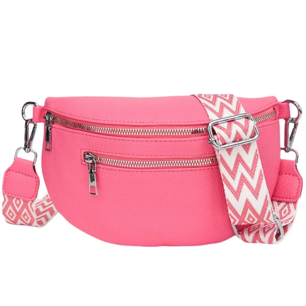 PU Leather Retro Banana Bag Women Chest Bag Waist Fanny Pack Sling Crossbody Shoulder Bag Chest Bum Belt Bag Half Moon Hobo Bag - Image 5
