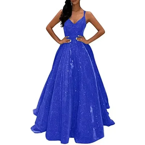 Fashionable Long Sleeveless Dress Glowing Strap Elegant Slimming Evening Gown For Party And Banquet Attractive Women's Wear - Image 5