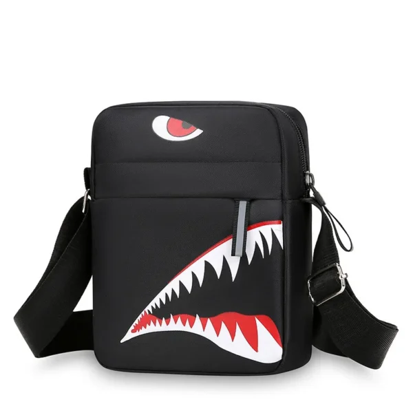 Lightweight Durable Backpack Trendy Shark pattern Daypack Men's Crossbody Bag Small Sling Bag Waterproof Chest Shoulder Bag - Image 4