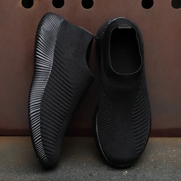 Women's Solid Color Sneakers Breathable Mesh Woven Outdoor Lightweight Low Top Walking Running Sports Socks Shoes - Image 5