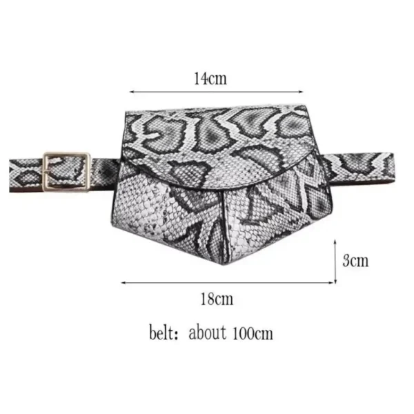 Fashionable Small Waist Bag Versatile Women Small Delicate Snake Skin Decorative Belt Saddle Bag Fashionable Sweater Belt Trendy - Image 4