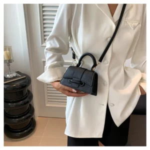 Solid Color PU Leather Bag Fashion PU Hand Carry Small Bag Messenger bag
