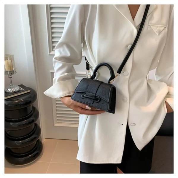 Solid Color PU Leather Bag Fashion PU Hand Carry Small Bag Messenger bag